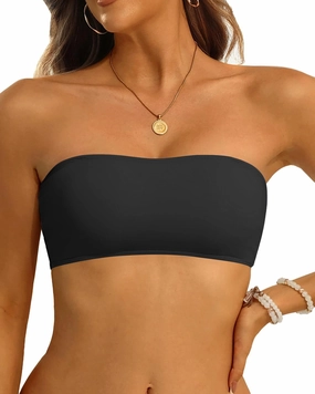 Aqua Eve Women Strapless Bikini Top Only Bandeau Swim Top Tube Top Swimsuit