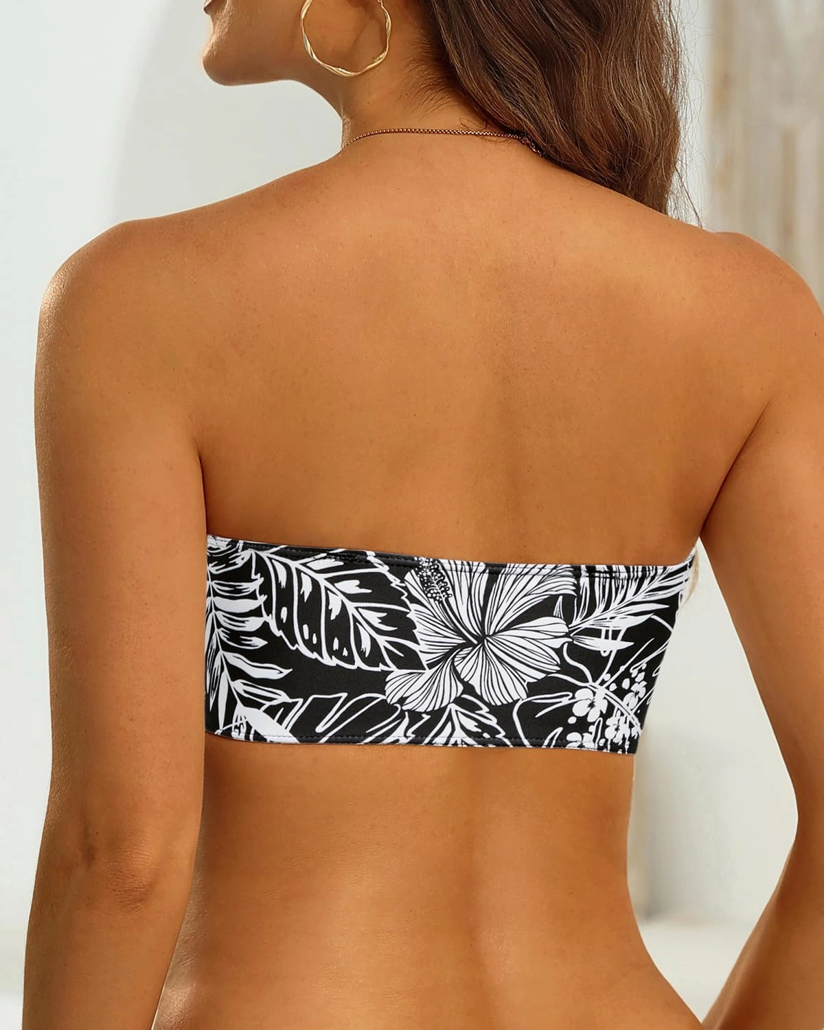 Aqua Eve Women Strapless Bikini Top Only Bandeau Swim Top Tube Top Swimsuit