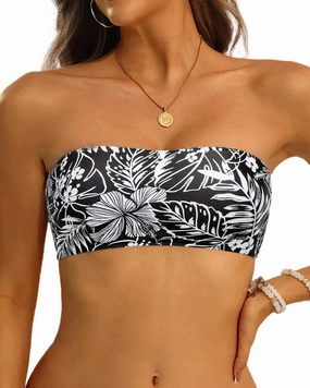 Aqua Eve Women Strapless Bikini Top Only Bandeau Swim Top Tube Top Swimsuit