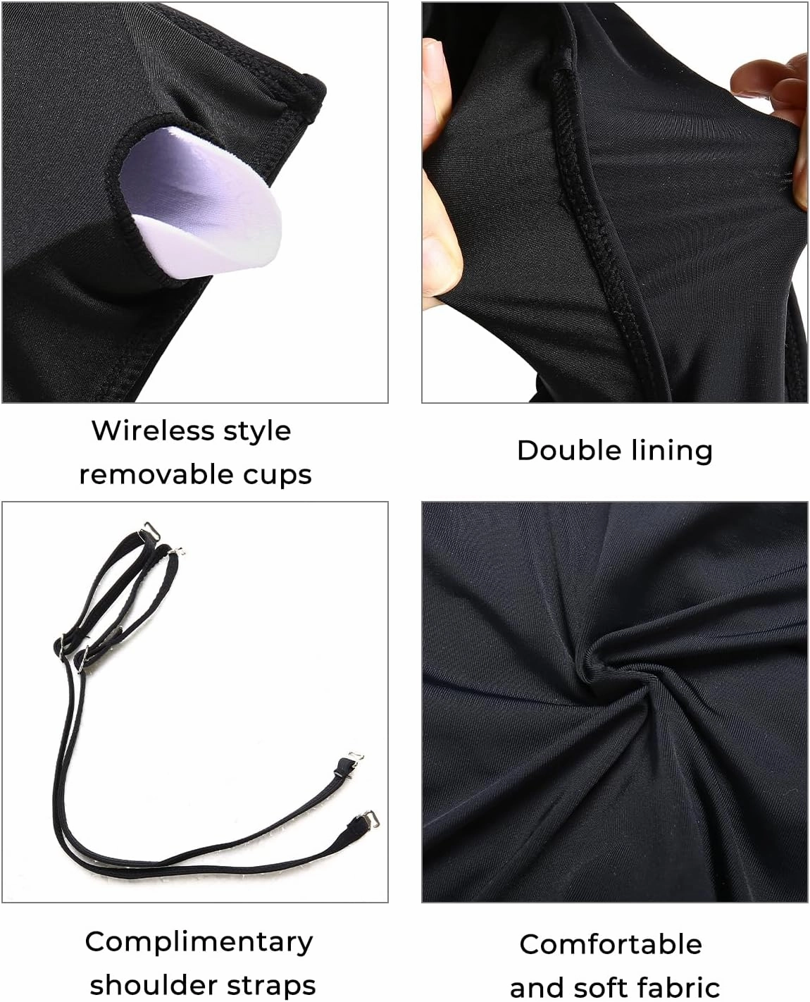 Aqua Eve Women Strapless Bikini Top Only Bandeau Swim Top Tube Top Swimsuit
