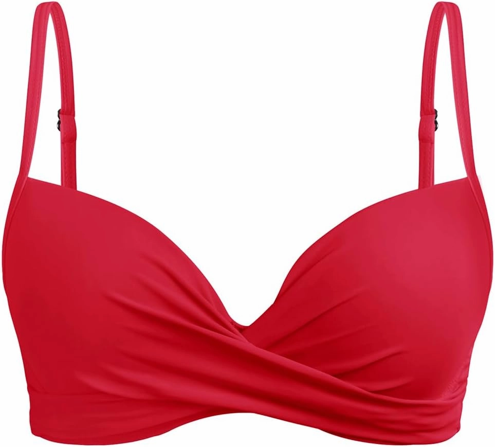 Aqua Eve Women Underwire Bikini Top Only - 2025 Push Up Swim Top Padded Bra Swimsuit