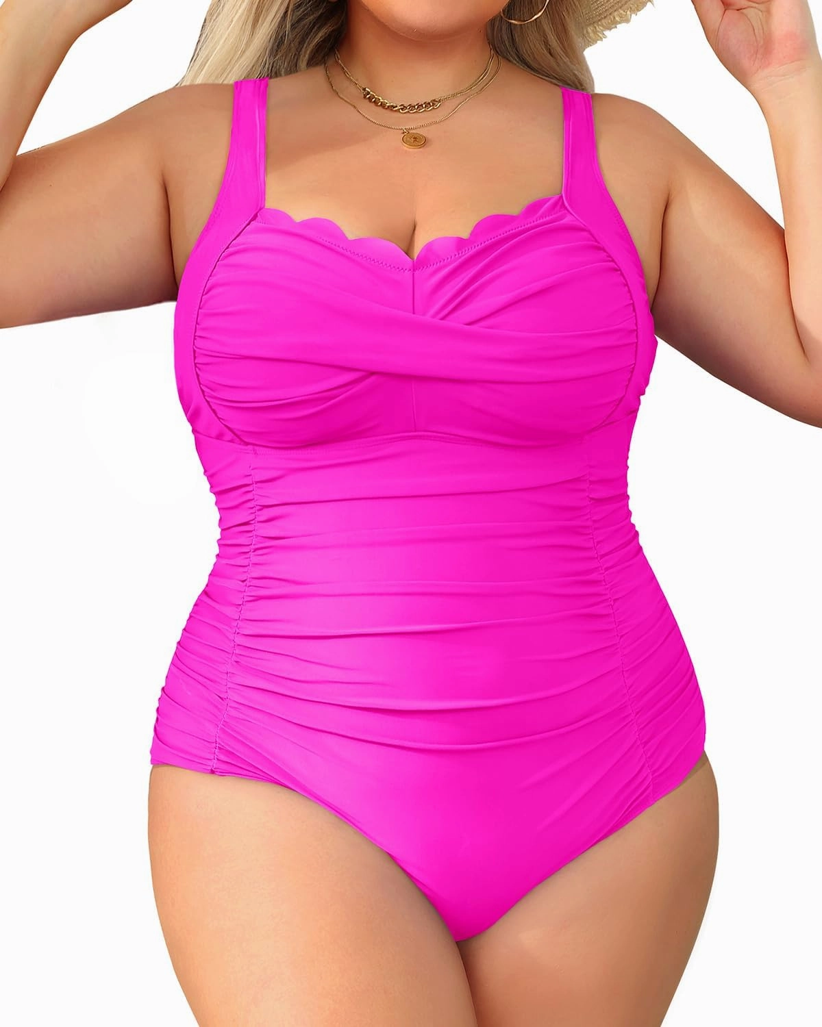 Aqua Eve Womens Plus Size One Piece Swimsuit- Tummy Control Bathing Suit Full Coverage Swimwear