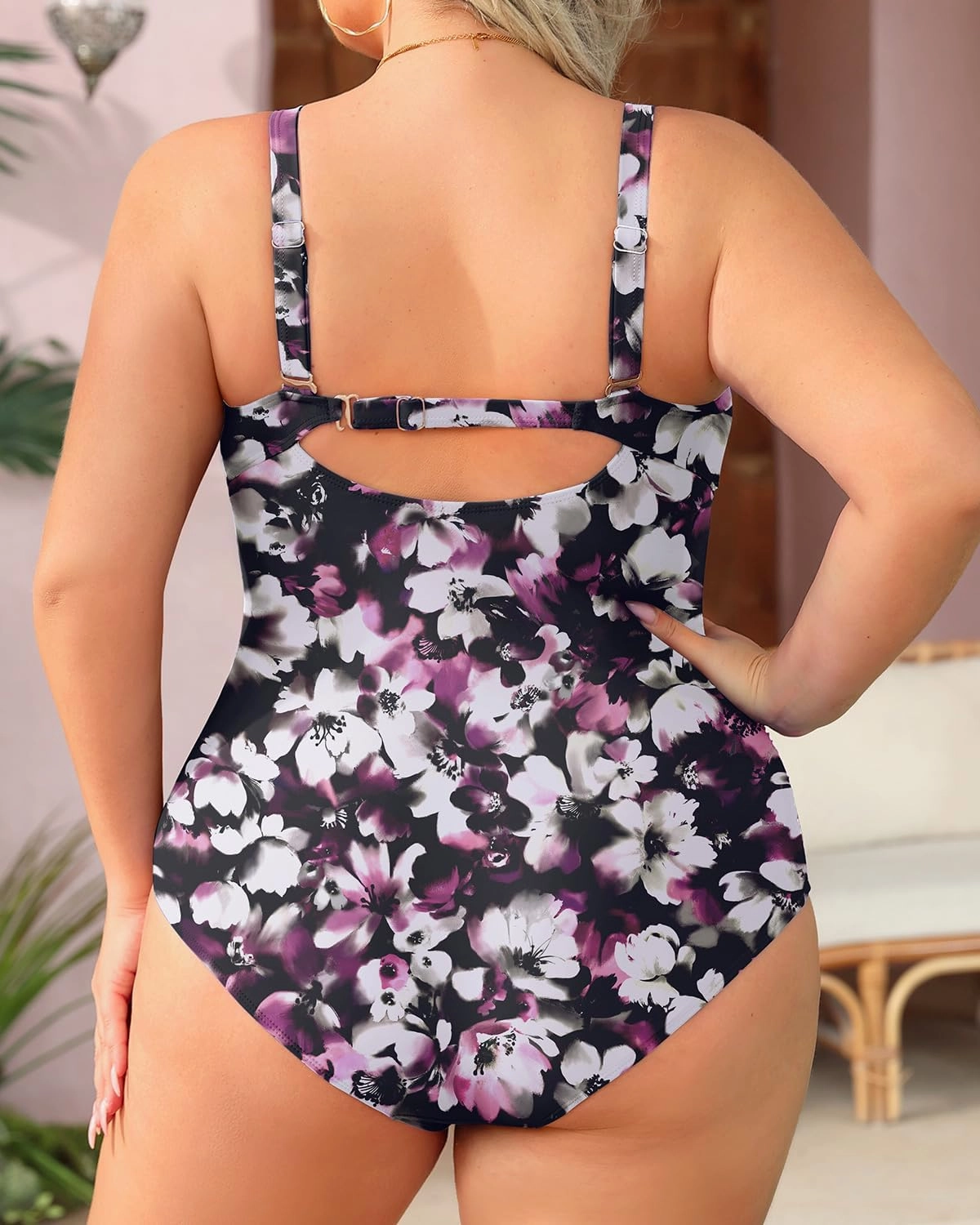Aqua Eve Womens Plus Size One Piece Swimsuit- Tummy Control Bathing Suit Full Coverage Swimwear