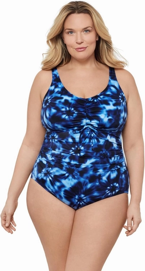 Aqua Green Women's Cinched V-Neck Shirred 1pc
