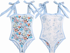 ASHER FASHION Women's One Piece Swimsuit -Bathing Suit for Women Tummy Control Reversible Bustier Floral Print Monokinis