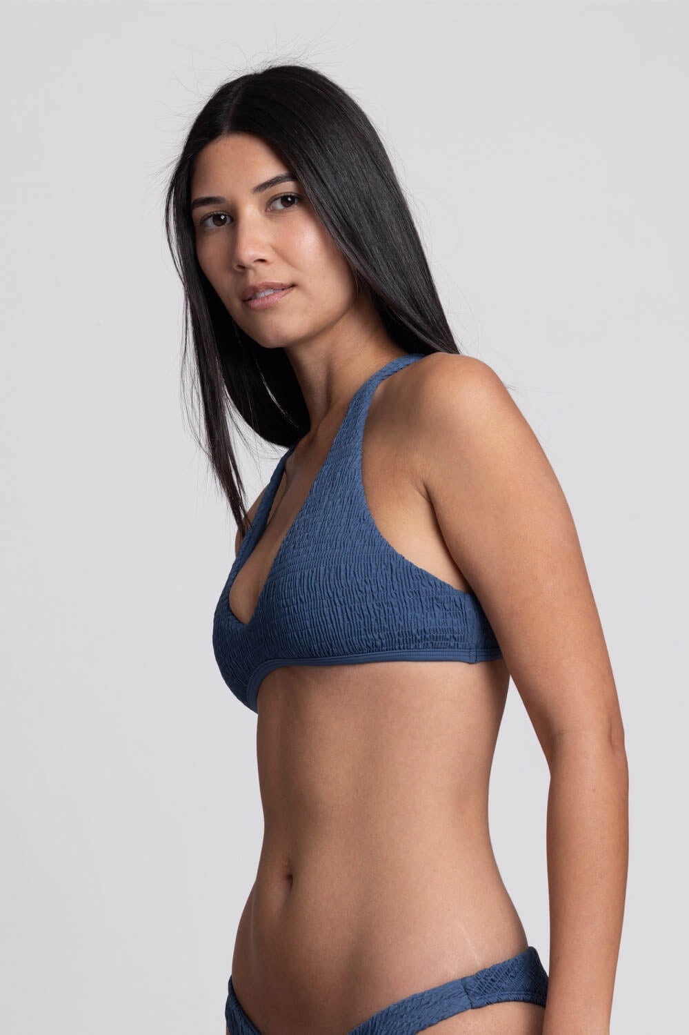 Aster Smocked Bikini Top - Laguna