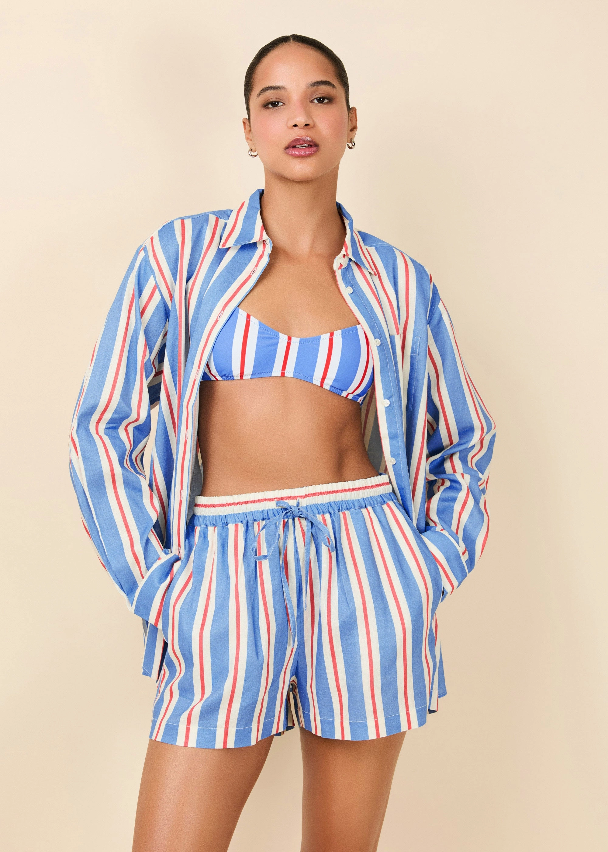 Avril Button Down Americana Stripe