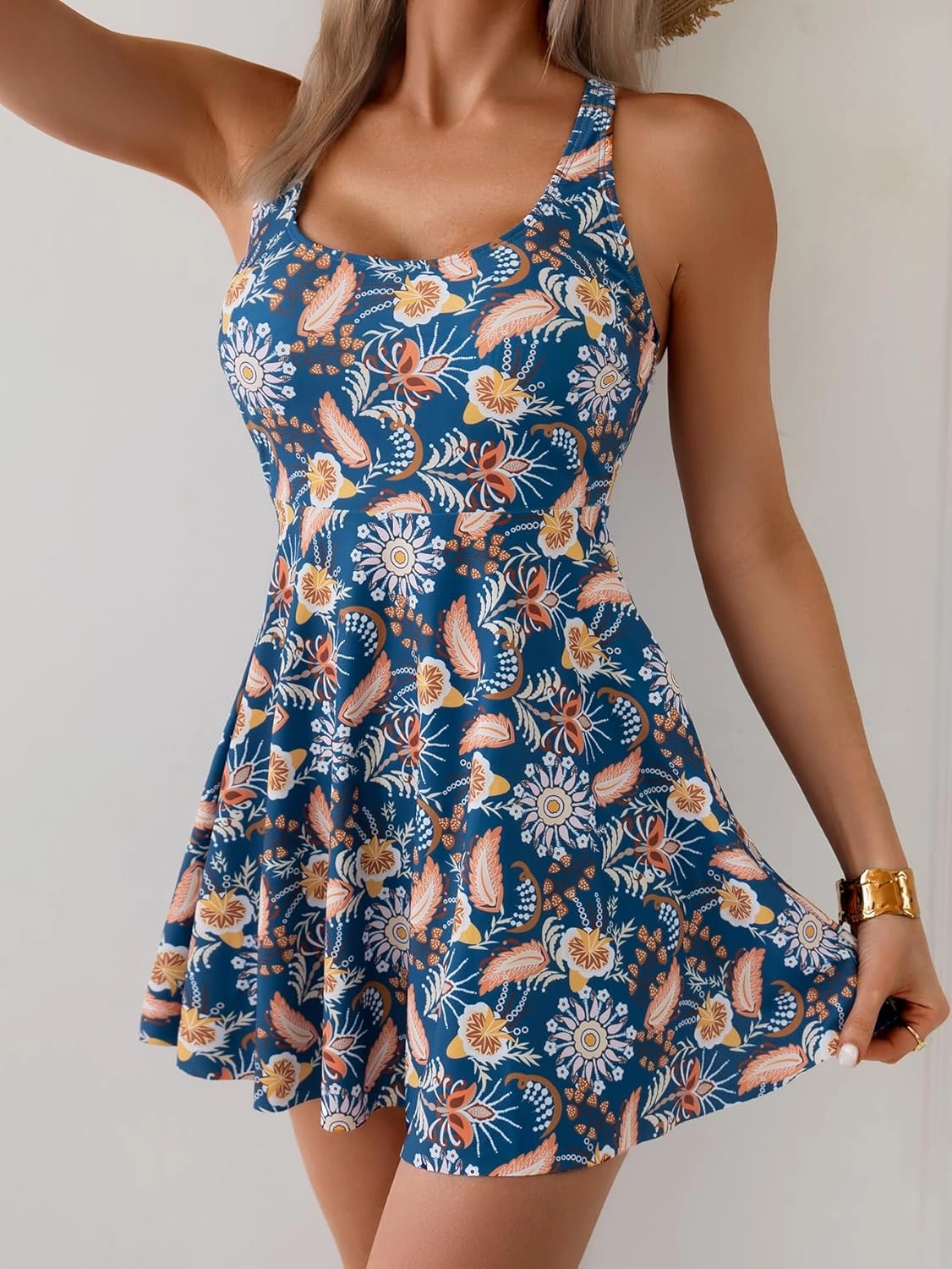 B2prity One Piece Swimdress Swimsuits for Women Tummy Control Swim Dress Cute Modest Skirt Bathing Suit