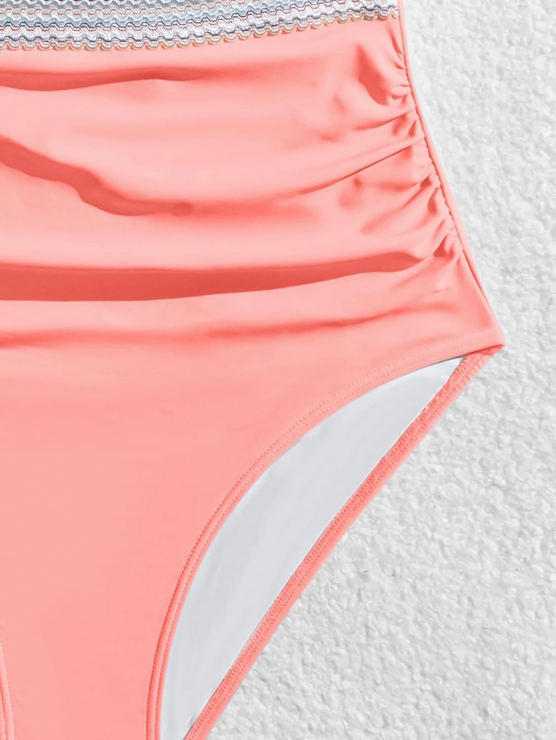 B2prity One Piece Swimsuit for Women Tummy Control V Neck Bathing Suit Color Block High Waisted Cutout Swimwear
