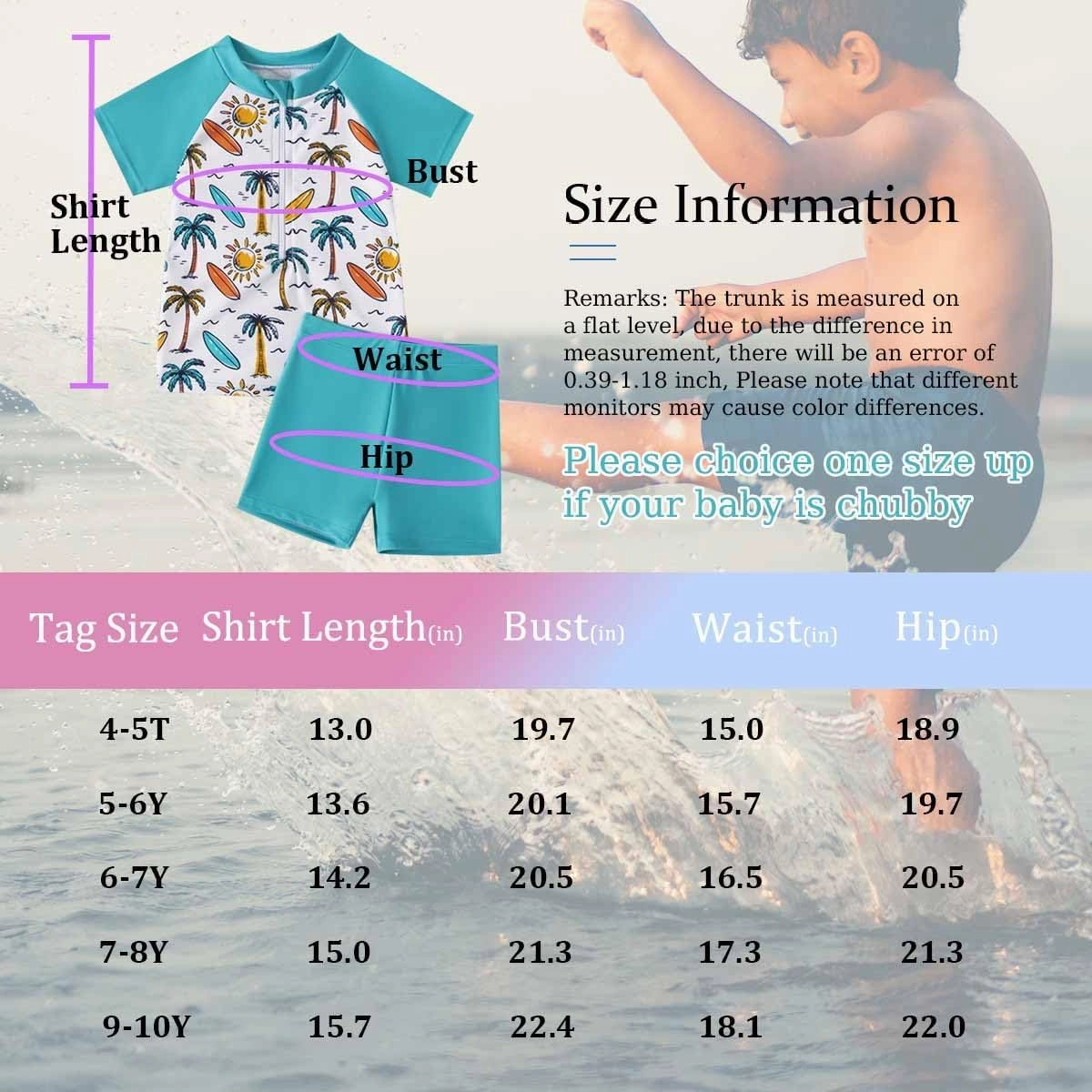 Baby Boy 3 Pieces Swimsuit Quick Dry Swim Trunks Set Toddler Rash Guard Sets Beach Hawaii Bathing Suits Swimwear with Sun Hat