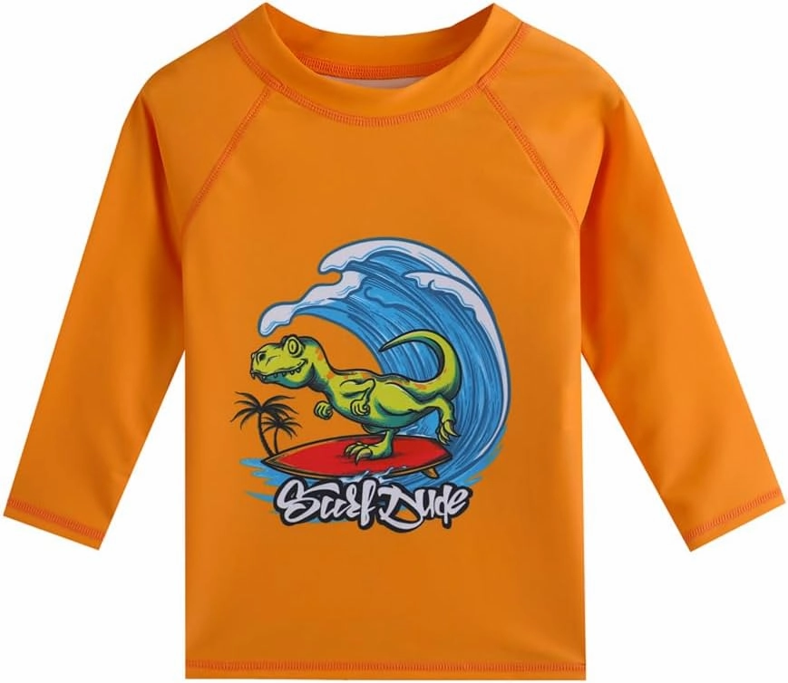 Baby Boys Swimsuit, 3-Piece Toddlers Swimsuit Trunk Long Sleeve Rashguard Swimwear and Sun Hat Set