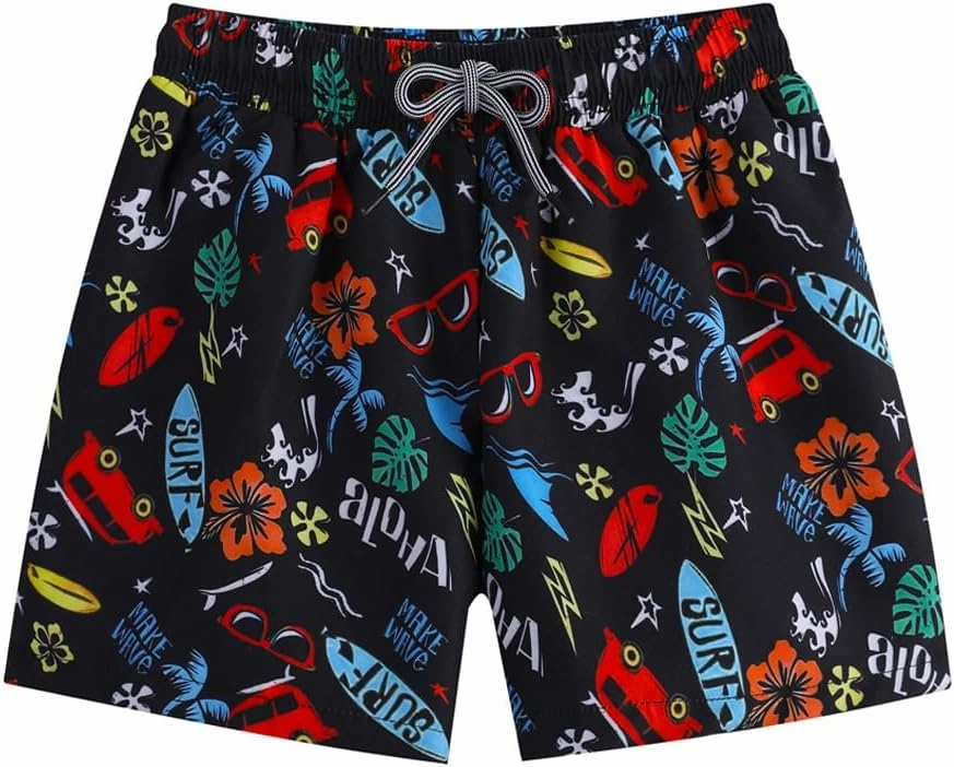 Baby Boys Swimsuit, 3-Piece Toddlers Swimsuit Trunk Long Sleeve Rashguard Swimwear and Sun Hat Set