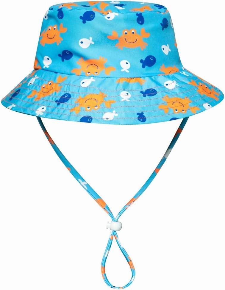 Baby-Boys Toddler Long Sleeved Rashguard Swim Bathing Suit and Sun Hat Set
