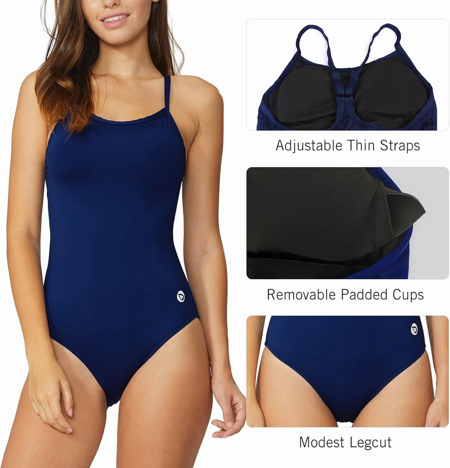 baleaf Women's Athletic Training Adjustable Strap One Piece Swimsuit