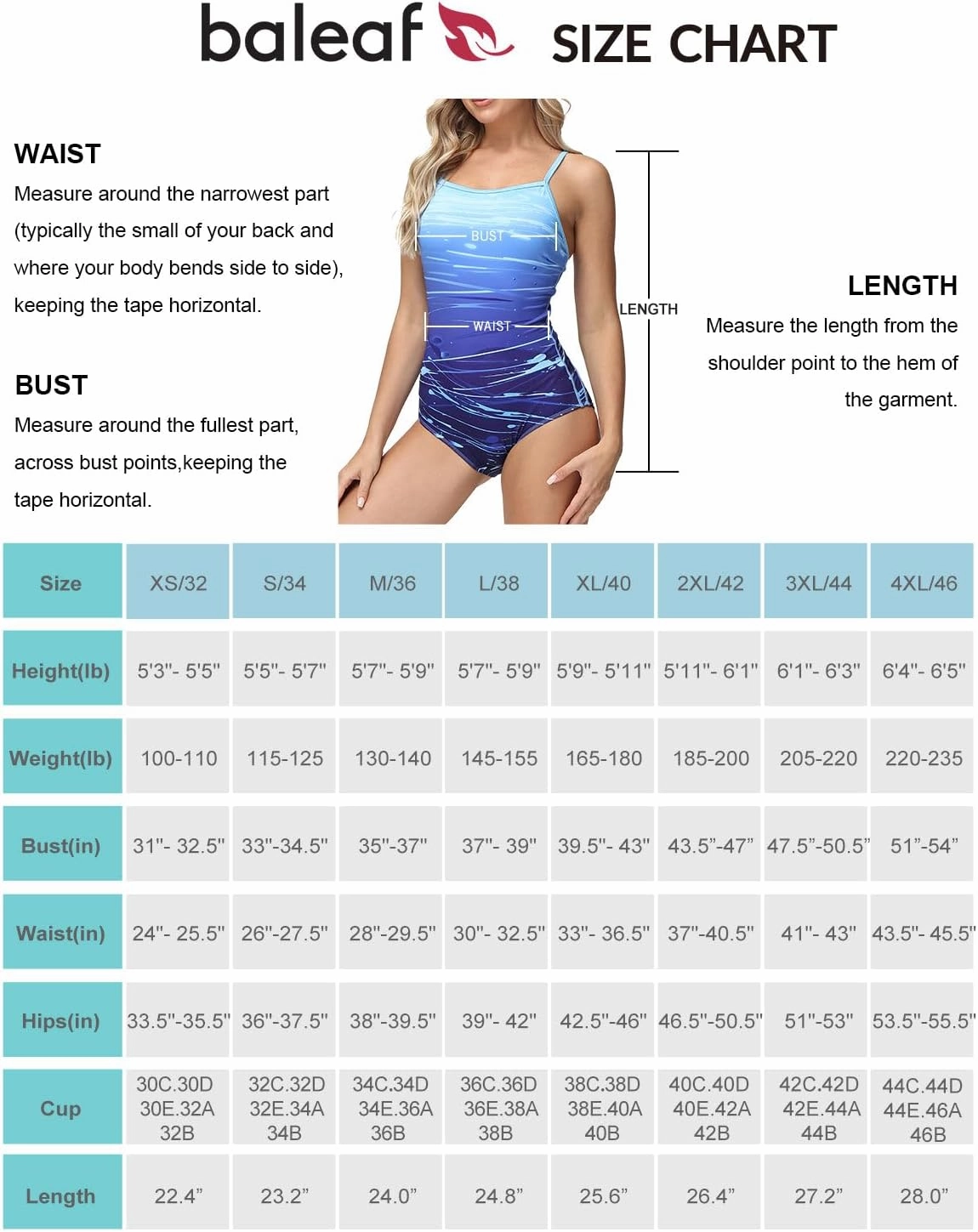 baleaf Women's Athletic Training Adjustable Strap One Piece Swimsuit