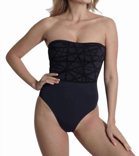 Bandeau One Piece Swimsuit In Navy