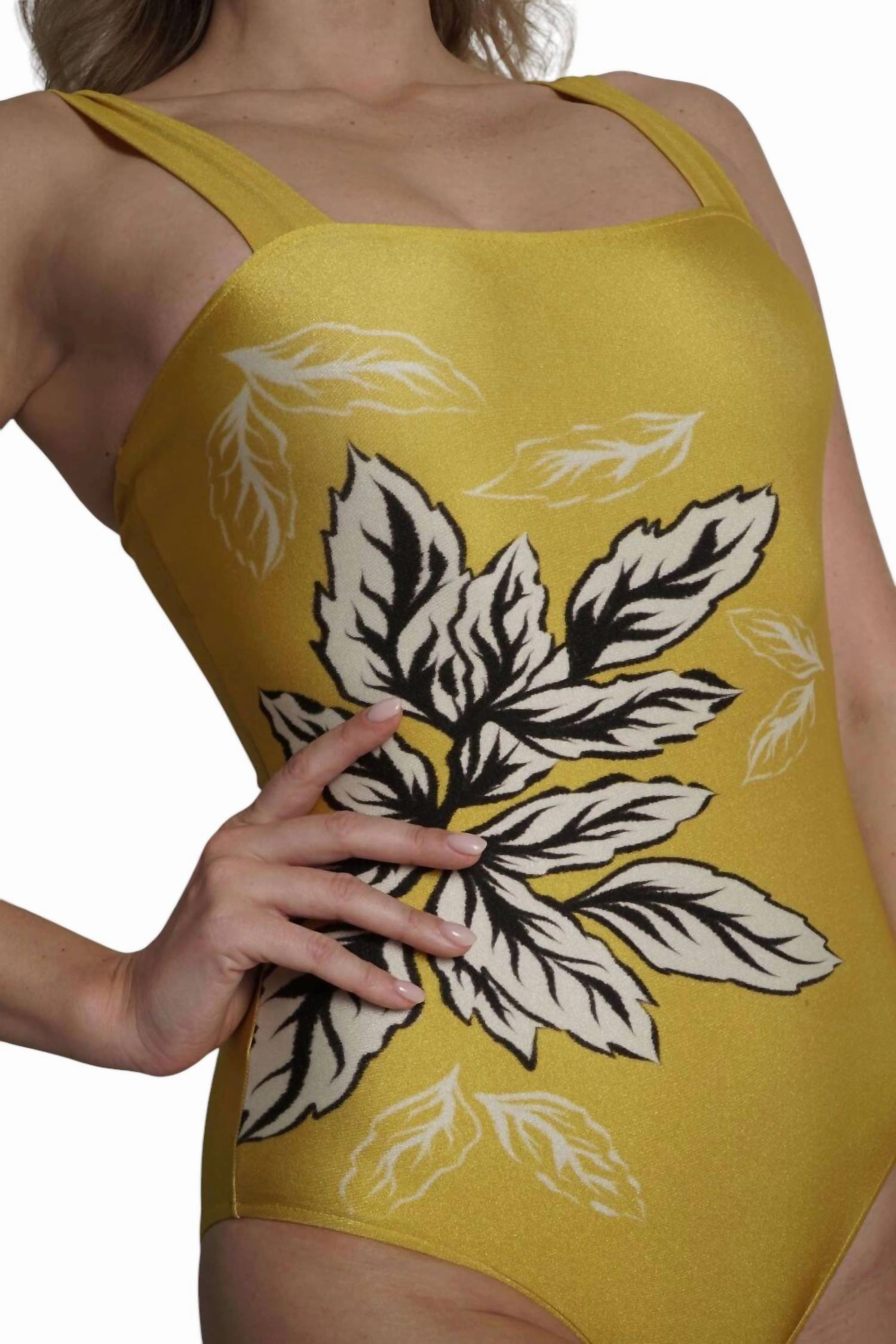 Bandeau One Piece Swimsuit In Yellow