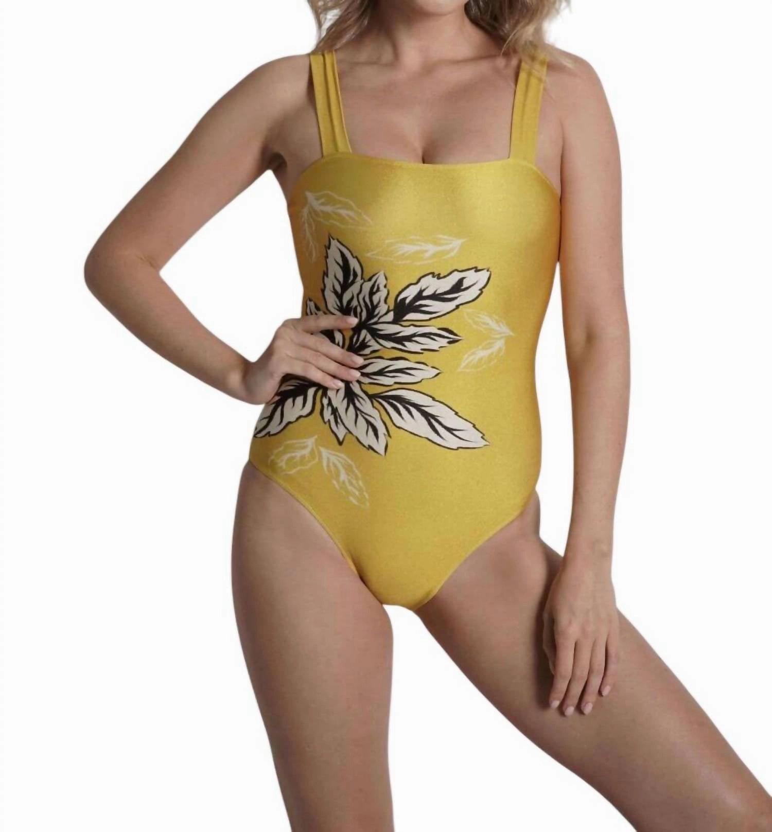 Bandeau One Piece Swimsuit In Yellow