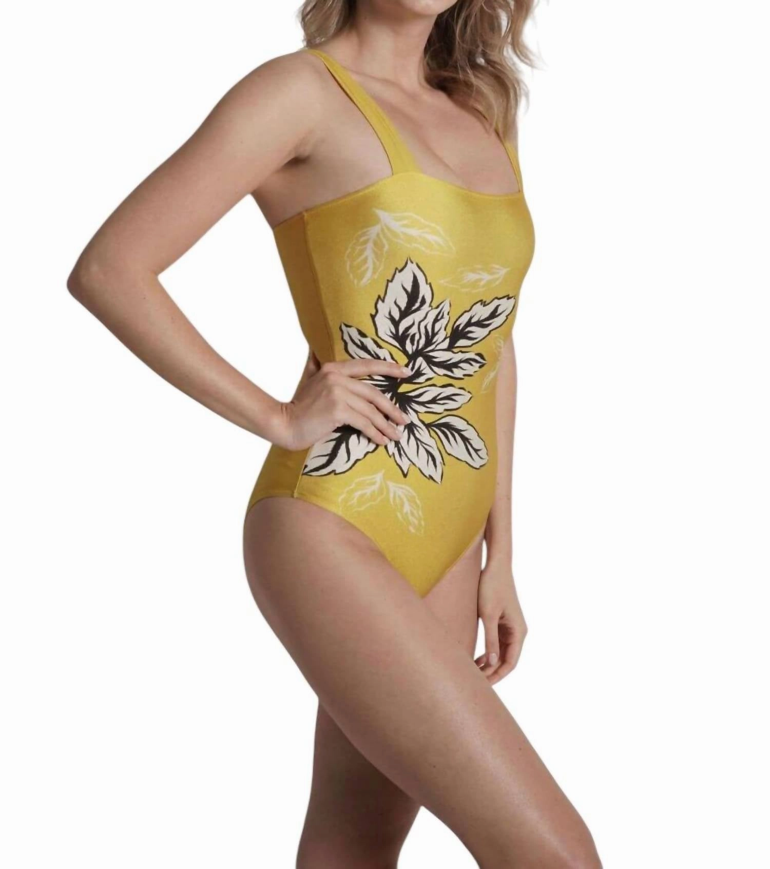 Bandeau One Piece Swimsuit In Yellow