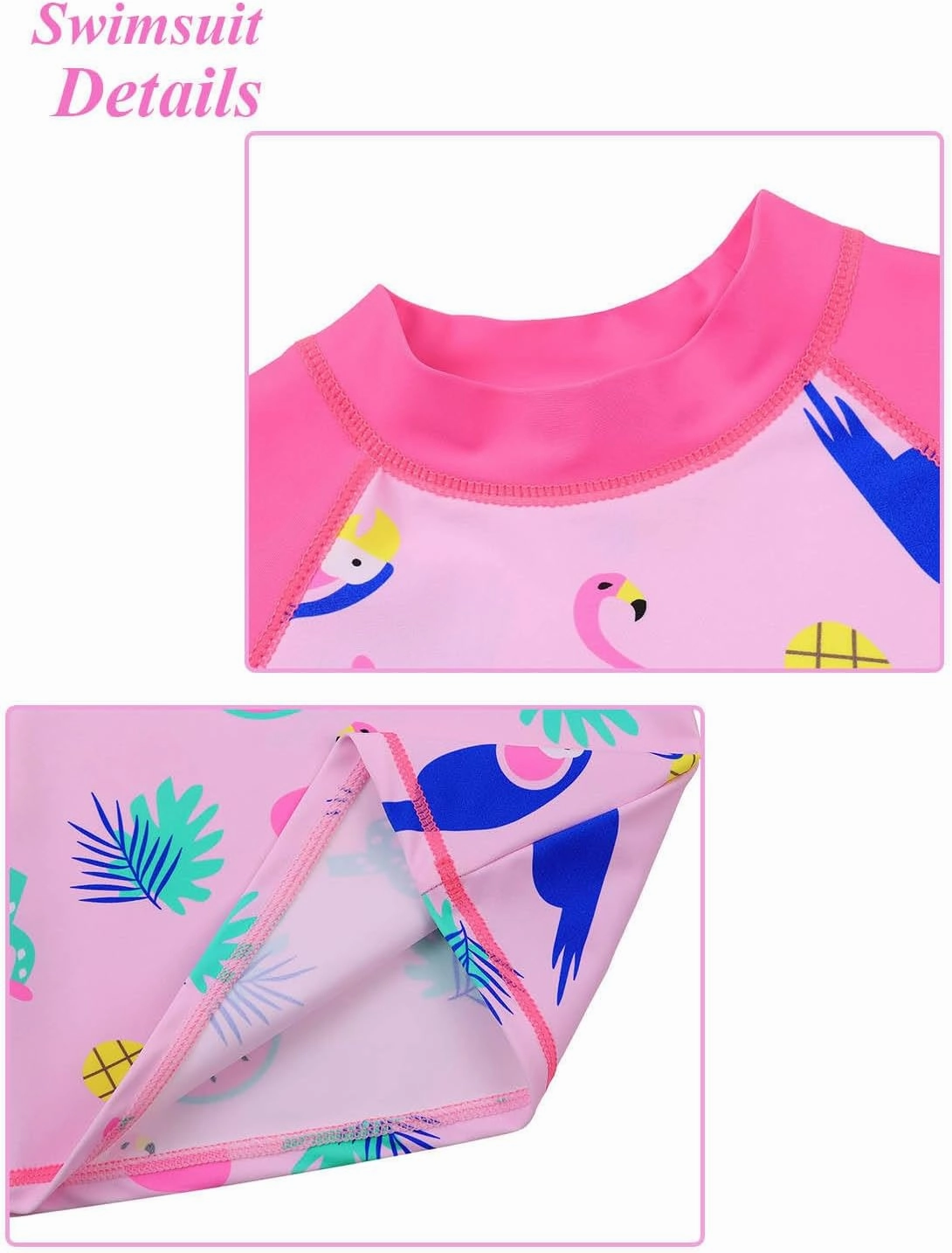 BAOHULU Girl's Two-Piece Long Sleeve Swimsuits UPF50  Rash Guard Kids Bathing Suit