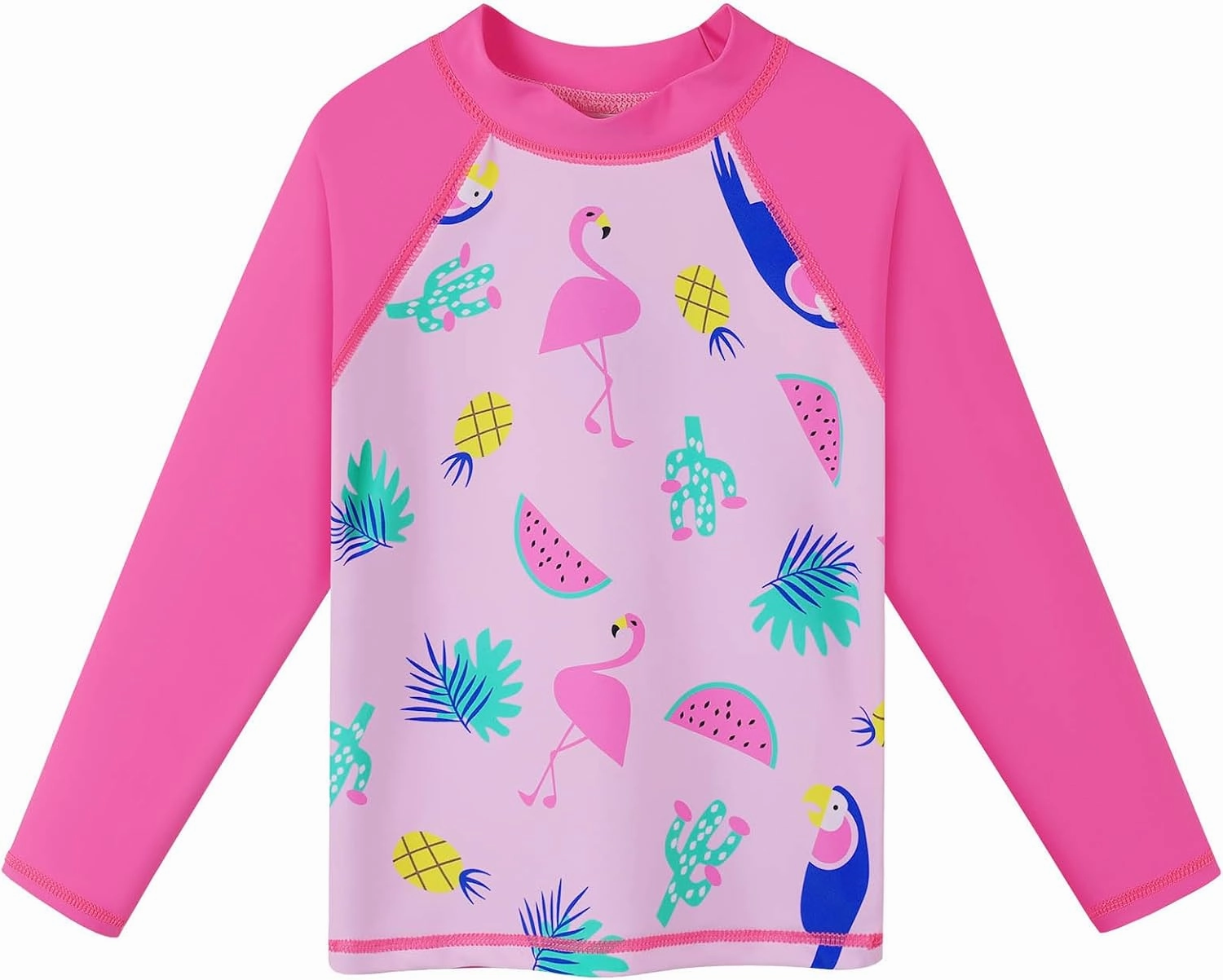 BAOHULU Girl's Two-Piece Long Sleeve Swimsuits UPF50  Rash Guard Kids Bathing Suit