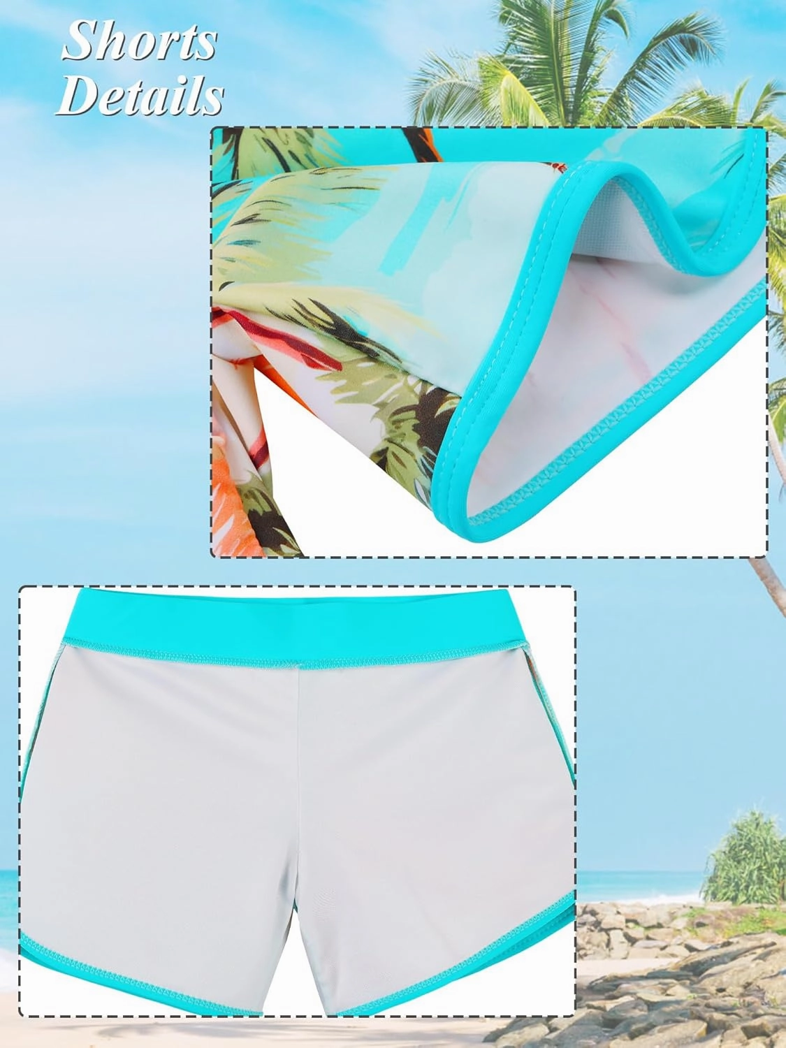 BAOHULU Girls Rash Guard Swimsuit Two Piece Bathing Suit UPF 50  Short Sleeve Summer Beach Swimwear Size 3-14 Years