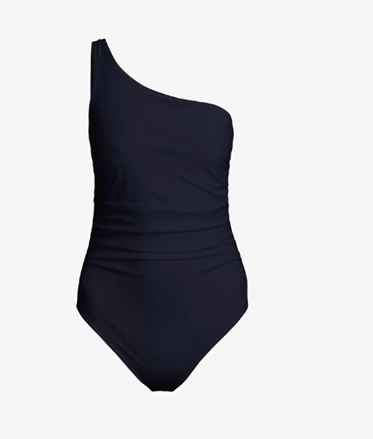 Basics Ruched One-Shoulder Swimsuit In Black