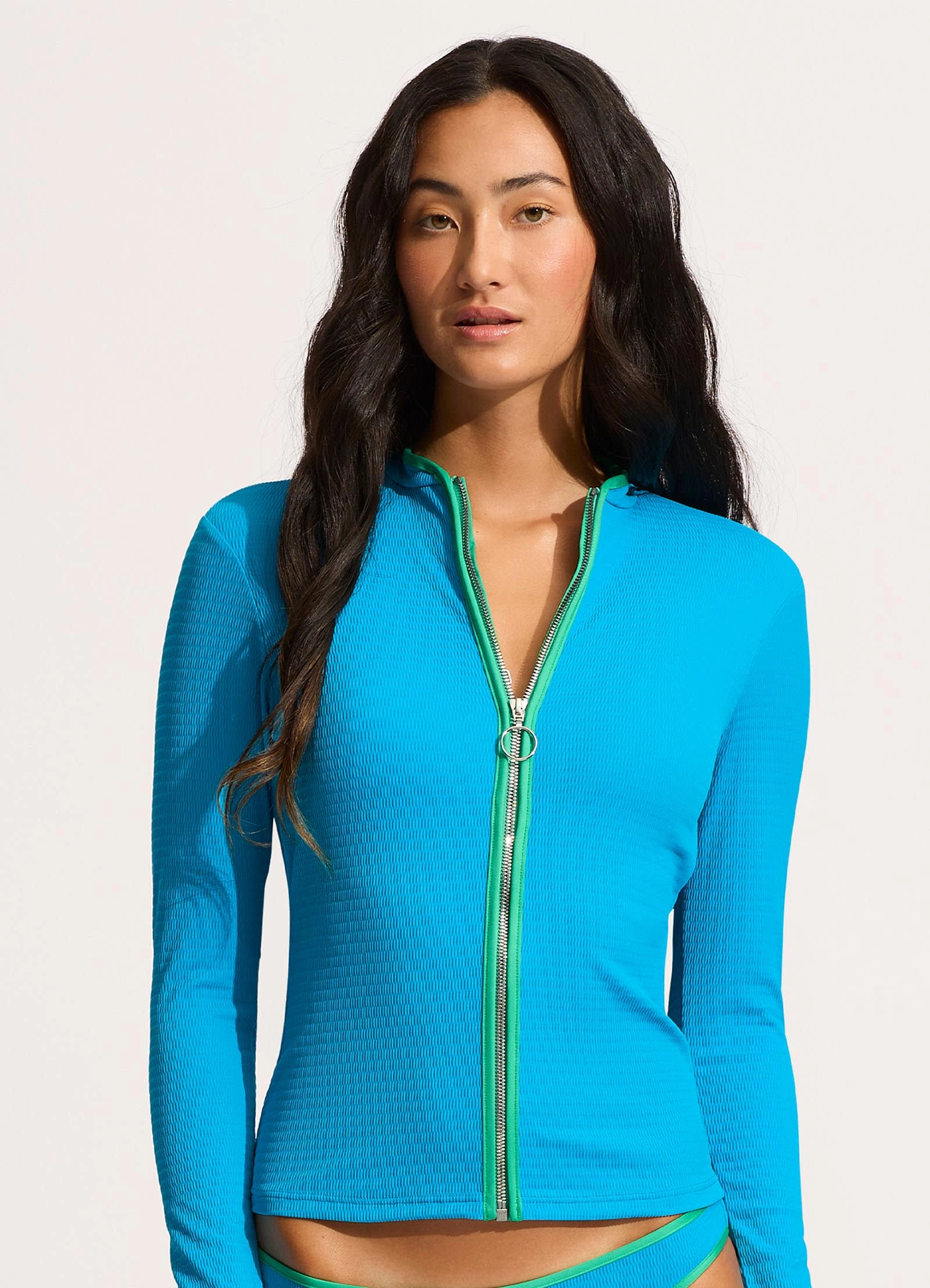 Beach Bound Long Sleeve Sunvest - Turquoise