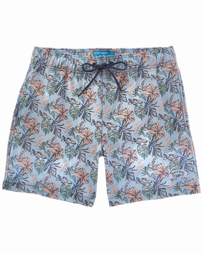 Beach Bros Floral Sea Turtle Swim Trunk