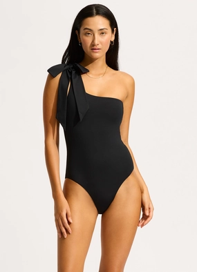 Beau One Shoulder One Piece - Black