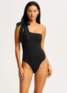 Beau One Shoulder One Piece - Black