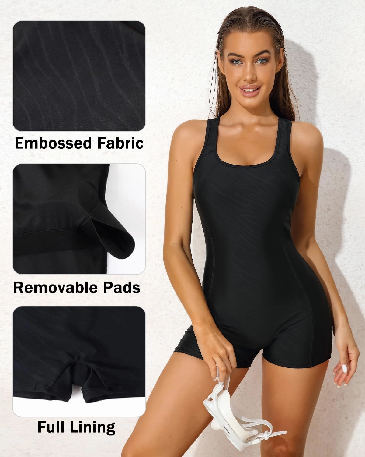 beautyin Swimsuit Women Boyleg One Piece Water Aerobic Competitive Bathing Suit