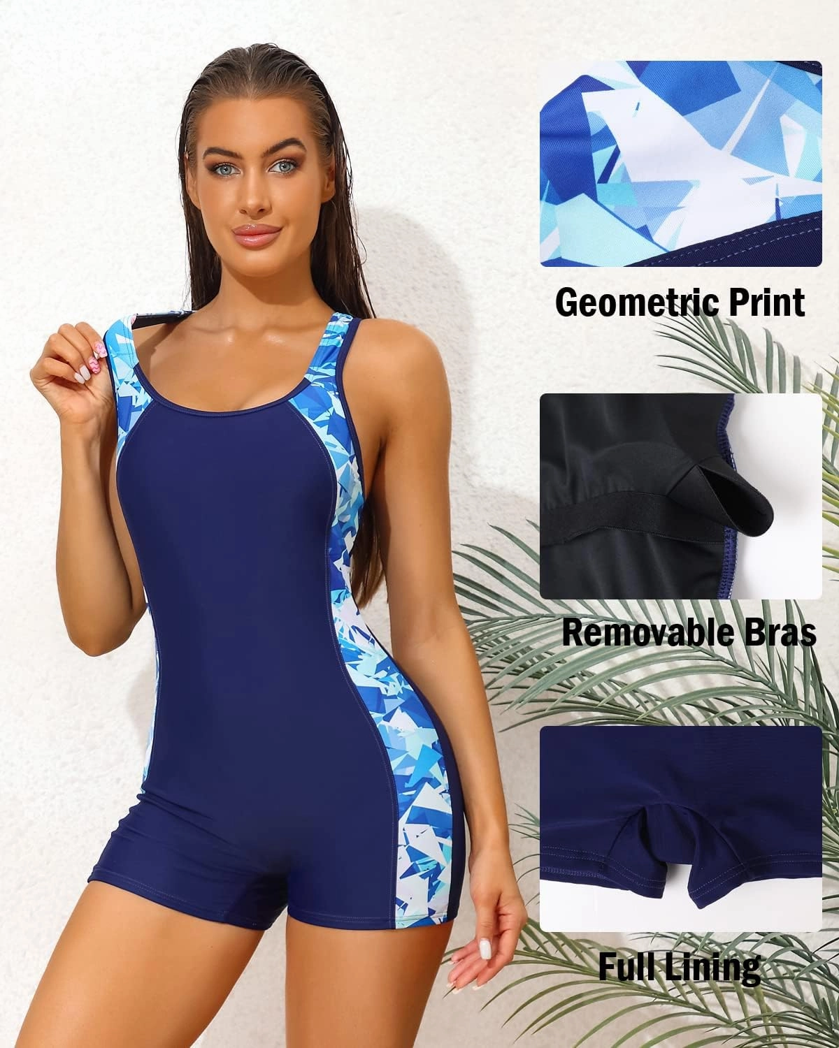 beautyin Swimsuit Women Boyleg One Piece Water Aerobic Competitive Bathing Suit