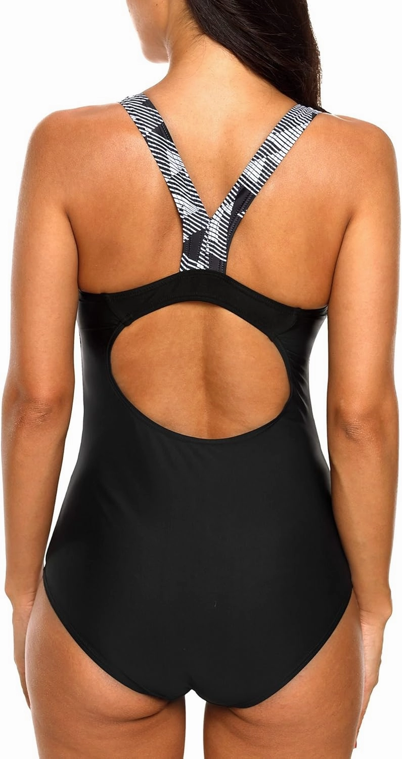 beautyin Women's One Piece Athletic Racerback Swimsuit Slimming Bathing Suit