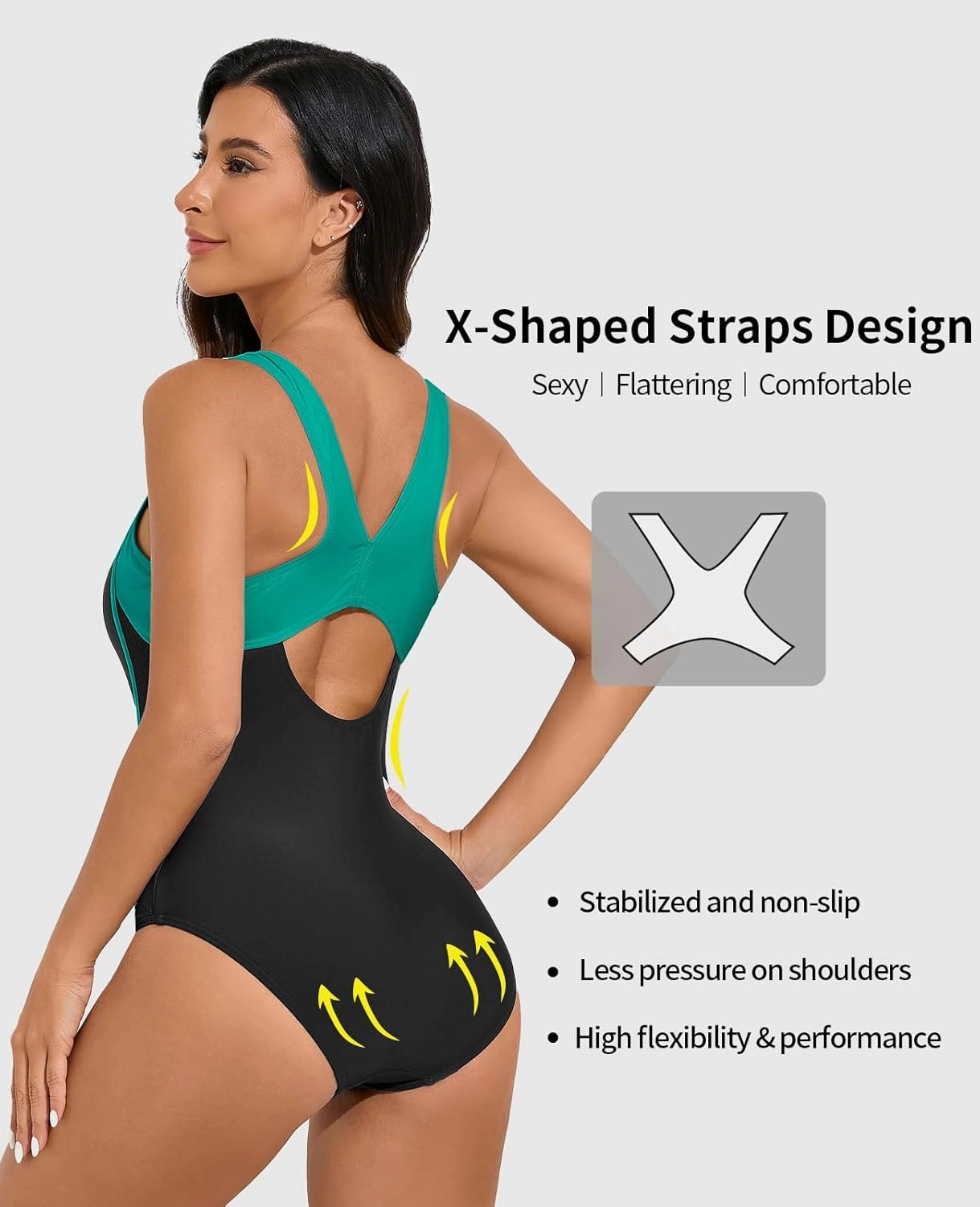 beautyin Women's Pro One Piece Swimsuit Women Athletic Swimming Bathing Suit