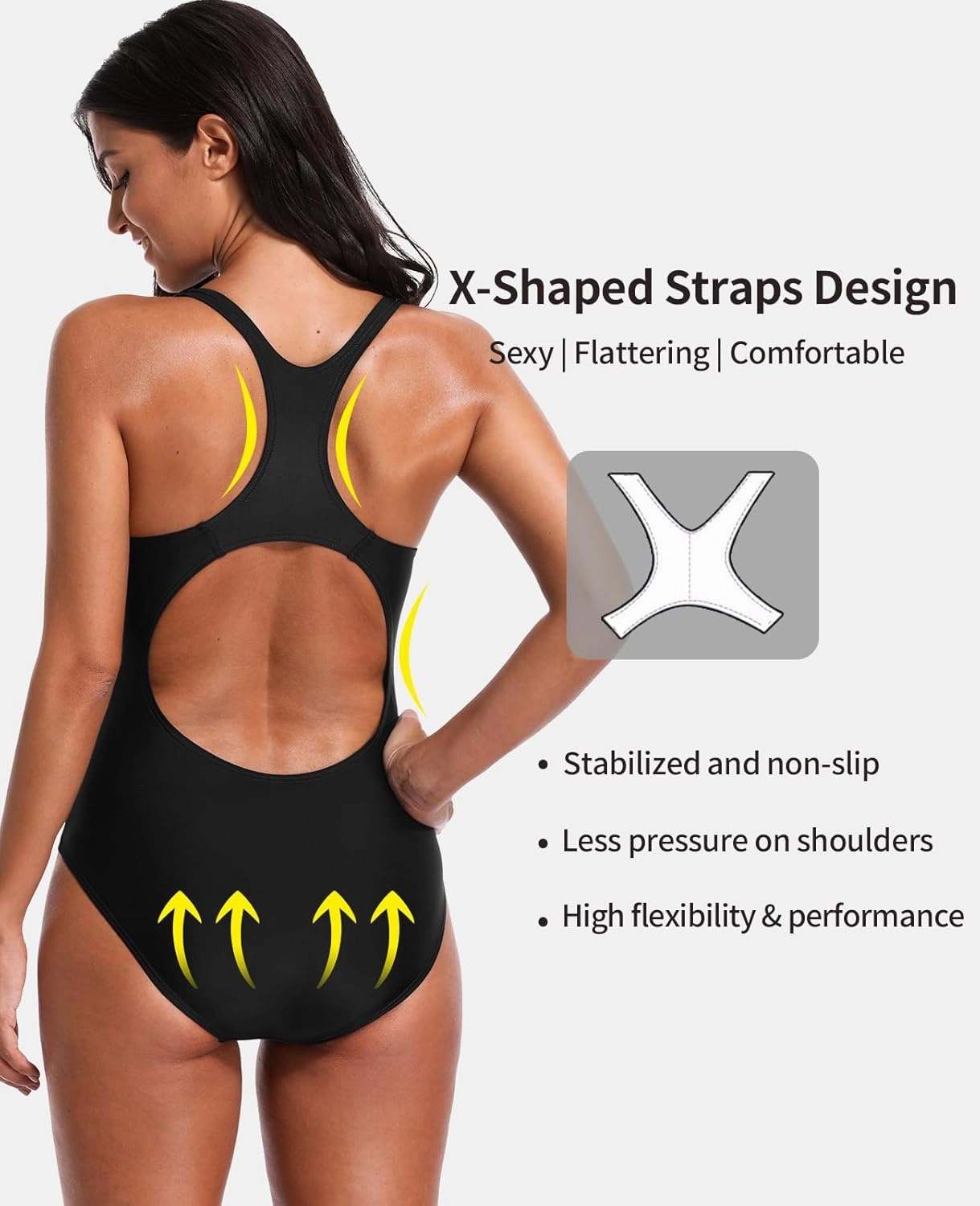 beautyin Women's Pro One Piece Swimsuit Women Athletic Swimming Bathing Suit