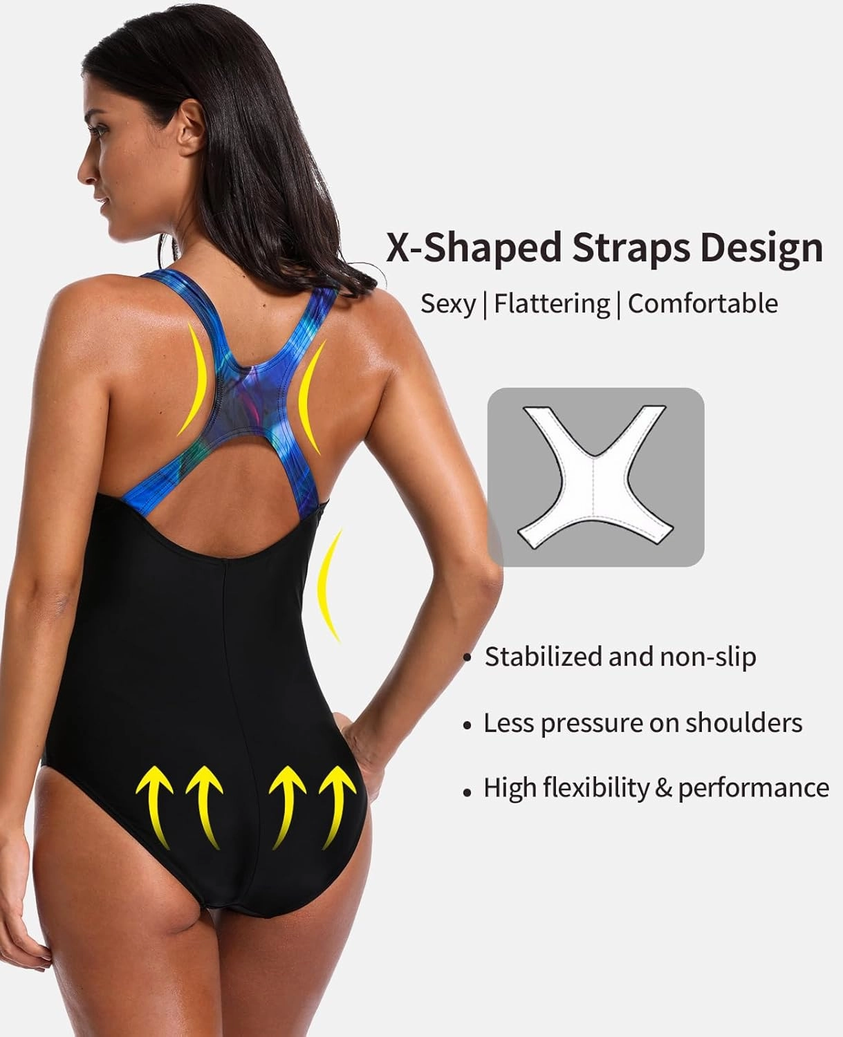 beautyin Women's Pro One Piece Swimsuit Women Athletic Swimming Bathing Suit