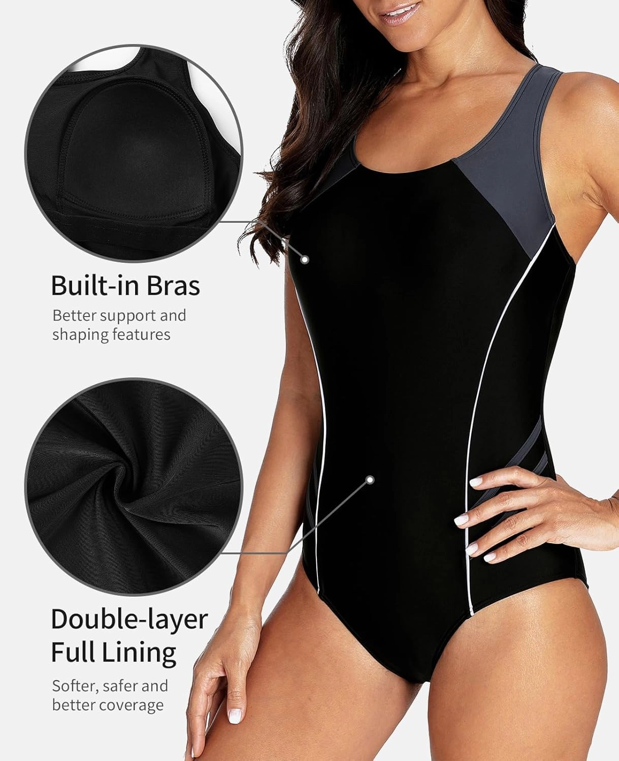 beautyin Women's Pro One Piece Swimsuit Women Athletic Swimming Bathing Suit