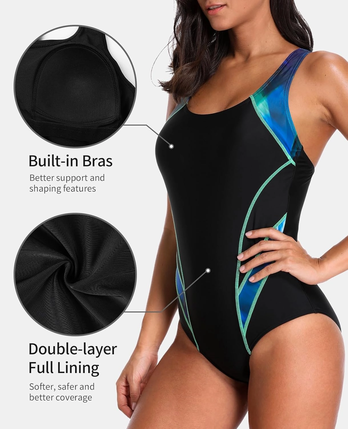 beautyin Women's Pro One Piece Swimsuit Women Athletic Swimming Bathing Suit