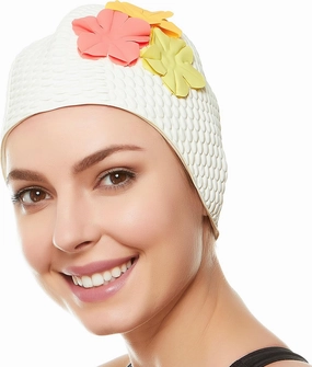 Beemo Latex Swimming Cap for Women, Swim Cap for Long Hair or Short Hair, Bath & Swim Caps to Shield Hair from Damage, Use as Large Shower Cap