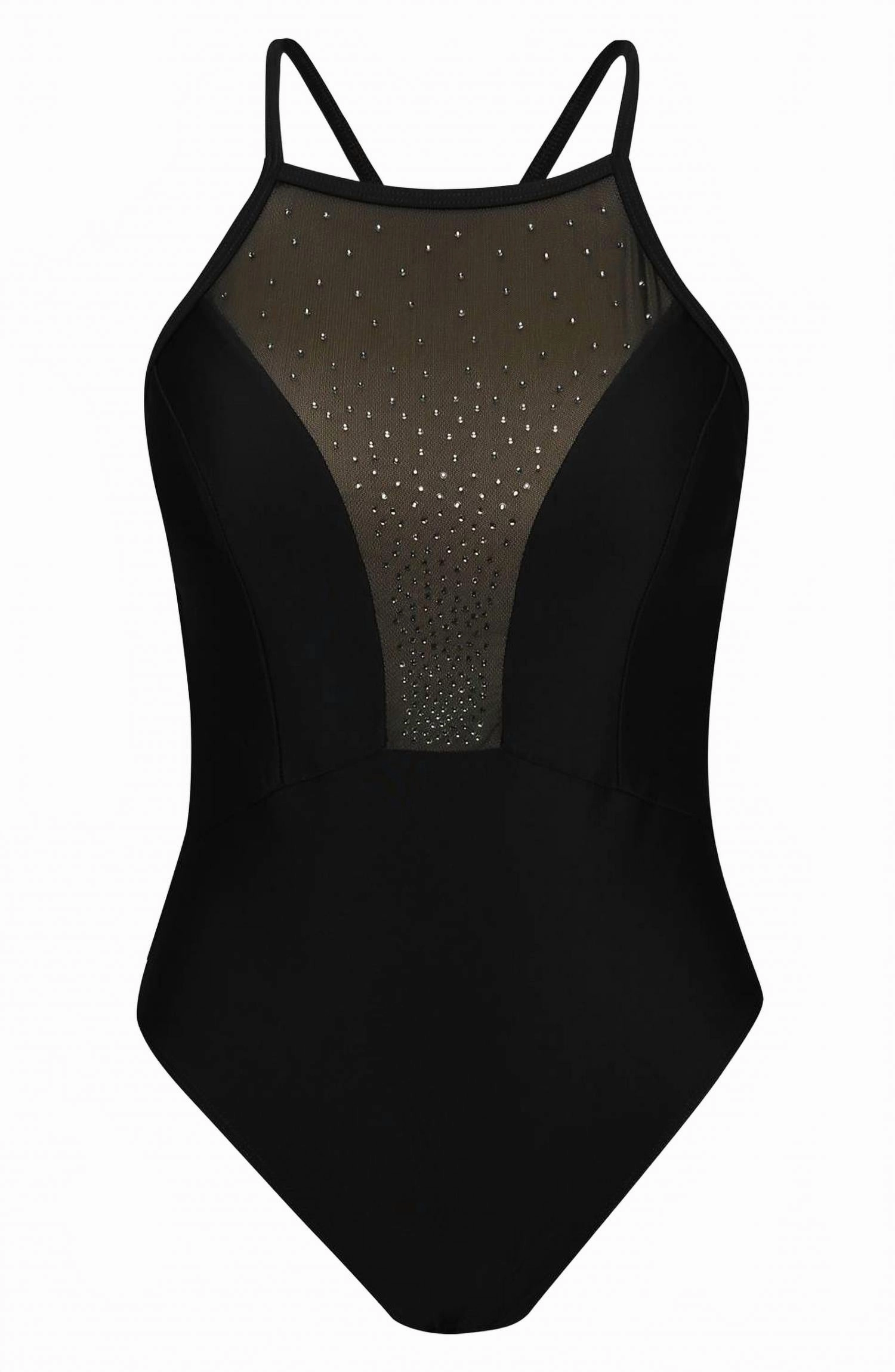 Belle Shine One-Piece Swimsuit In Black