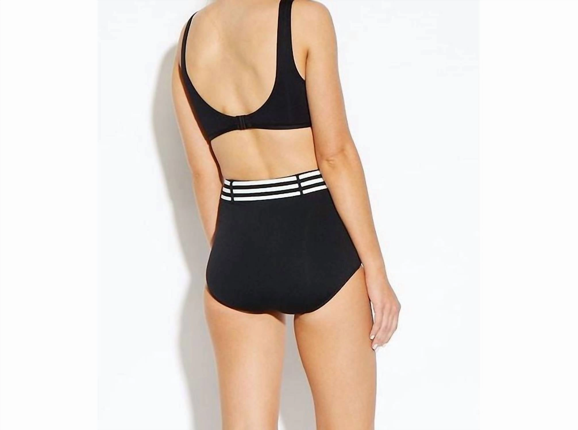 Belted High Waisted Bikini Bottom In Black