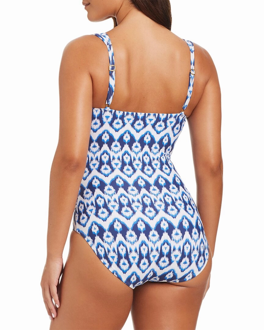 Beyond Control Swimwear Fine Ikat Plunge Neck One Piece