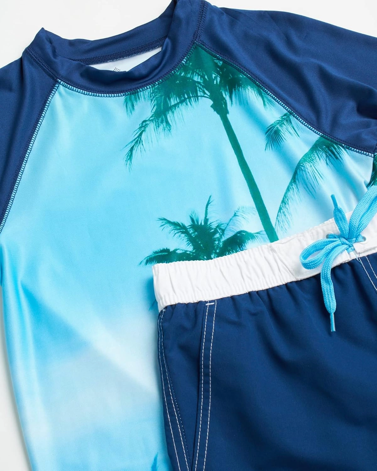 Big Chill Boys Rash Guard Set - 2 Piece UPF 50  Quick Dry Short Sleeve Swim Shirt and Swim Trunks for Boys (Sizes: 4-14)