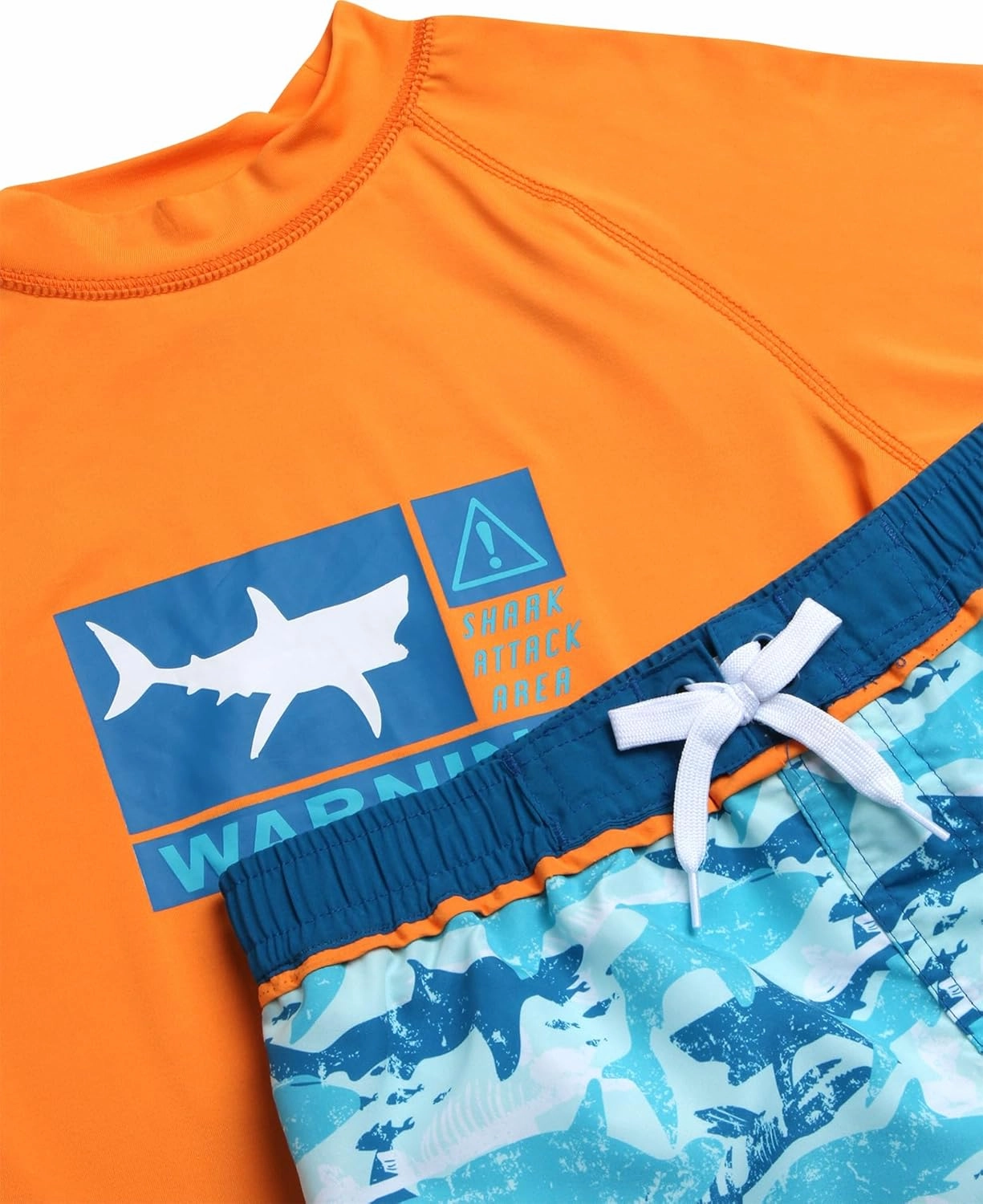 Big Chill Boys Rash Guard Set - 2 Piece UPF 50  Quick Dry Sun Protection Swim Shirt and Swimming Trunks (Sizes: 4-14)
