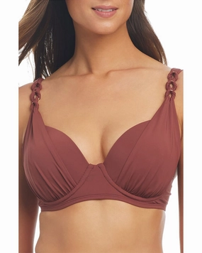 Bleu Rod Beattie Ring Master Draped Bra Swim Top