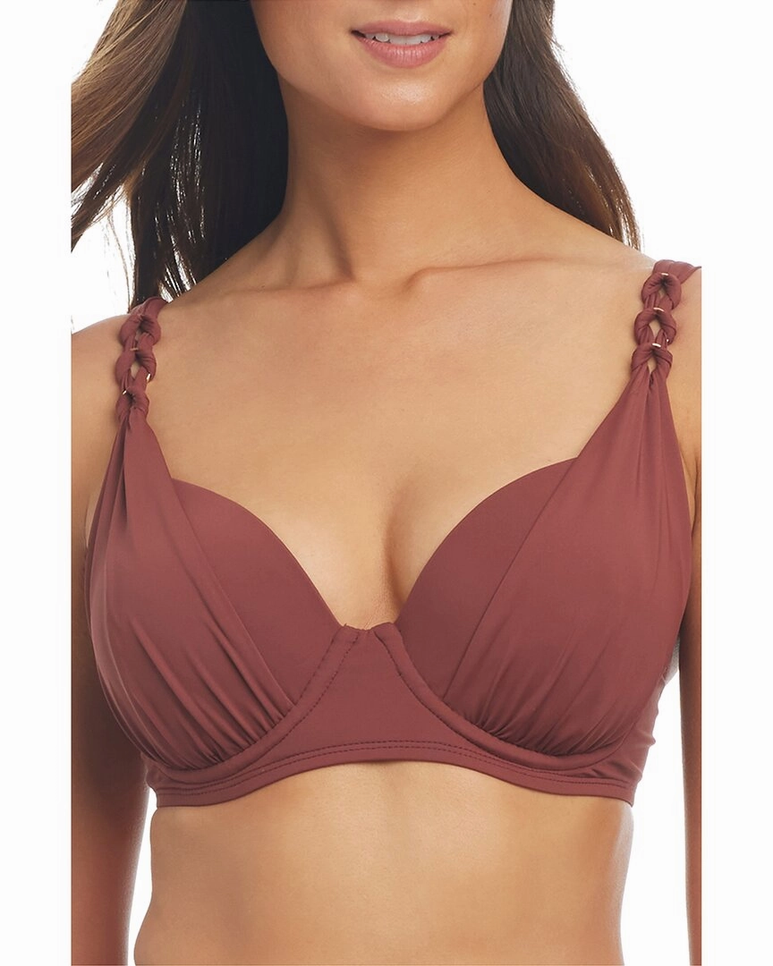 Bleu Rod Beattie Ring Master Draped Bra Swim Top
