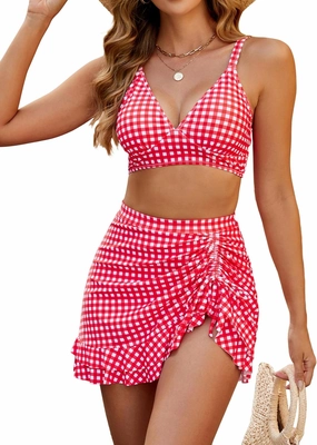 Blooming Jelly Women's High Waisted Bikini Sets Tummy Control Swim Skirt Two Piece Swim Suit 2025 Retro Swimsuit
