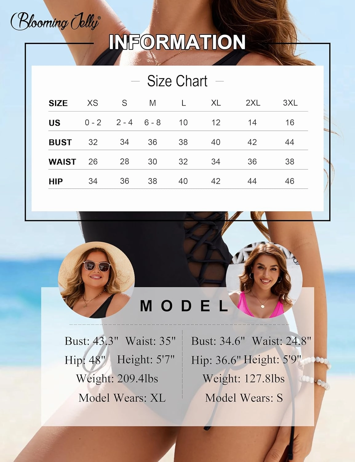 Blooming Jelly Women Sexy Mesh Swimsuit Tummy Control Bathing Suit Slimming One Piece Swimwear Bikini with Side Straps