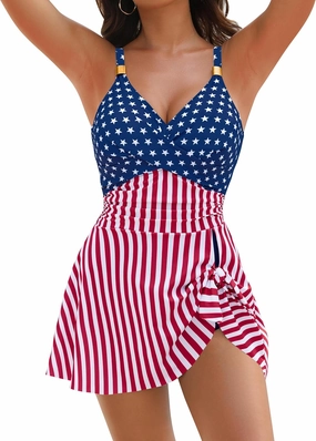 Blooming Jelly Womens One Piece Swimsuit Tummy Control Bathing Suit Gold Metal Tie Knot 2025 Swim Dress